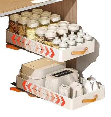 Image de Organisateur de tiroir, longueur réglable de 41 à 60 cm, largeur 30 cm, profondeur 7,8 cm, en acier au carbone, design extensible