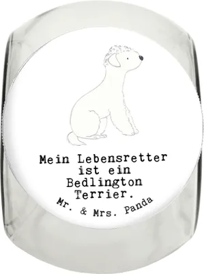 Produktbild von Mr. & Mrs. Panda Bonbonglas Bedlington Terrier Lebensretter XL 2000ml - Weiß - Geschenk, Keksdose, Dekoglas, Vorratsglas, aufbewahrungsglas, Dose, Vorratsbehälter