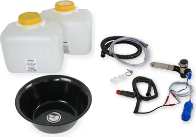 Obrázok produktu pre 12V kempingová sada umývadiel Umývadlo Ford Transit VW 28cm čierne