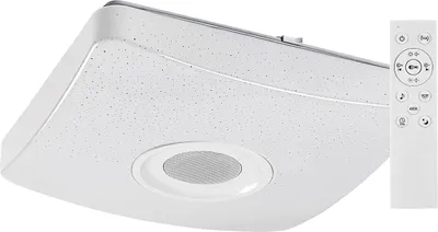 Obrázok produktu pre Rabalux Biele stropné LED svietidlo Murry 365x365mm 18W RGB+CCT s DO a reproduktorom 4682