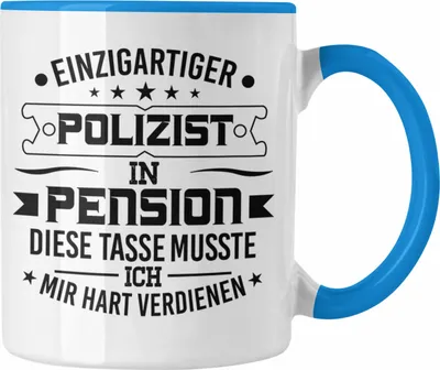 Produktbild von Trendation - Polizist Tasse Geschenk Bester Polizist Geschenkidee Polizei Spruch Geburtstag (Blau)