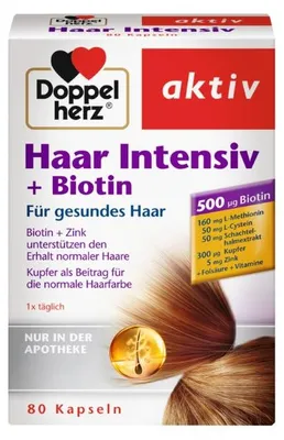 Immagine prodotto di Doppelherz Capelli Intensivi + Capsule di Biotina per capelli sani, 80 capsule