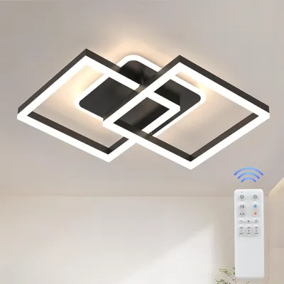 Moderne LED-Deckenleuchte Dimmbar Mit Fernbedienung – 3/4/5/6 Köpfe, Metall-Acryl, Schwarz/gold, 48-140 W, Für Wohnzimmer, Küche, Schlafzimmer