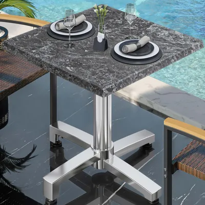 Produktbild von WBO | Bistro Außen Tisch | B:T:H 60 x 60 x 78,5 cm | Felsen / Aluminium | Quadratisch | Bistro Tisch Gastro Tisch