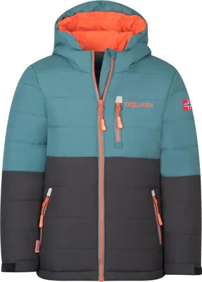 Produktbild von Trollkids Kinder Hemsedal XT Winterjacke stormy blue/black/flame orange 164