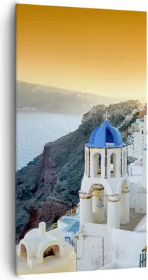 Produktbild von Bild auf Leinwand - Leinwandbild - Santorini Griechenland Urlaub Insel - 65x120cm - Wand Bild - Wanddeko - Leinwanddruck - Bilder - Kunstdruck - Leinwand bilder - Wandkunst - PA65x120-2529