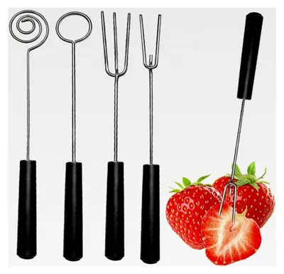 Produktbild von 4 Stück Edelstahl Fonduegabeln Tauchgabel für Obst und DIY Backen