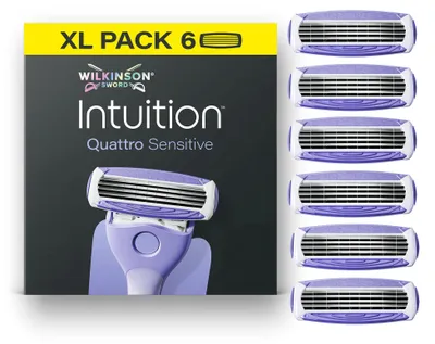 Obrázek produktu pro Náhradní čepelky Sword Intuition Quattro Sensitive pro ženy, 6 ks