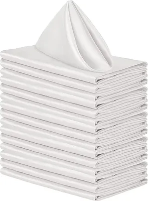 Produktbild von 20 Stück Damast Stoffservietten 43x43cm, Servietten Stoff en Satin Tischservietten Weicher, Servietten Falten für Tischdeko Geburtstag Party Hochzeit Dekoration