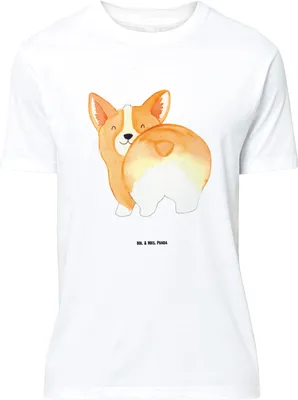 Produktbild von Mr. & Mrs. Panda Größe M T-Shirt Corgi Po - Weiß - Geschenk, mit Spruch, Tshirt, Hund, Shirt, Süß, Herren, Sprüche