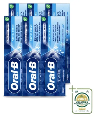 Produktbild von 6 x Oral-B 3D White Arctic Fresh Tandpasta - 75 ml - Vorratspackung - 6 Stücke