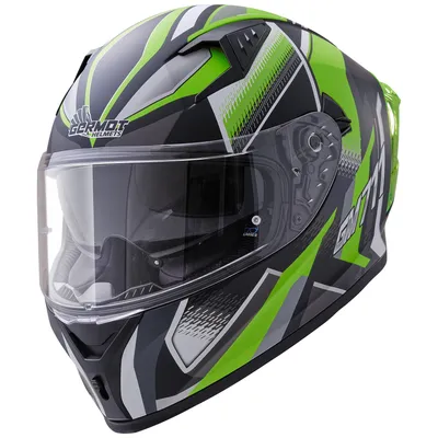Produktbild von Germot Helm GM 711 matt-schwarz/grün - Größe M