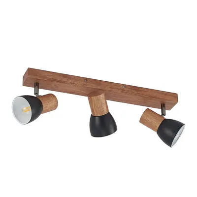 Produktbild von Lindby Deckenstrahler Tonja, dreiflammig, 55 cm, Holz, Stahl