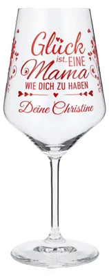 Produktbild von Sipply Weinglas personalisiert "Glück ist eine Mama wie dich zu haben" 0,5l