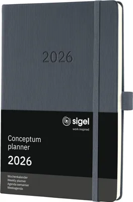 Zdjęcie produktu dla SIGEL C2666 Kalendarz tygodniowy Conceptum 2026, ok. A5, twarda oprawa, ciemnoszary