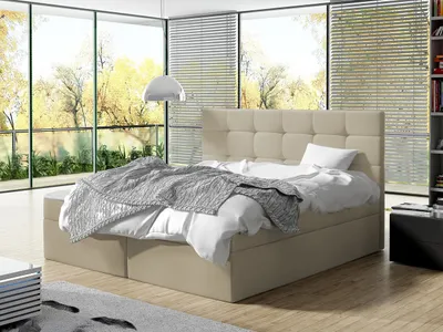Obrázek produktu pro Kontinentální manželská postel 180x200 CAROLA - béžová + topper