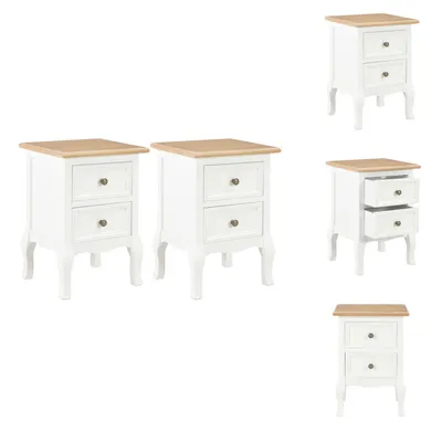 Produktbild von vidaXL Nachttische 2 Stk. Weiß 35x30x49 cm MDF - Nachttische