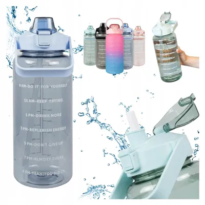 Produktbild von Bimberek Motivationsflasche 2L mit Skala für Sport