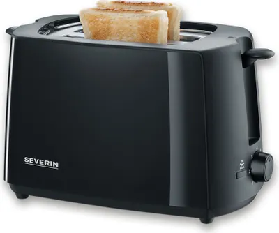 Produktbild von Automatik-Toaster Brötchen-Röstaufsatz SEVERIN AT 2287 700W Bräunung einstellbar AT 2287 aus Kunststoff, schwarz Toaster Toaster Langschlitz Toaster Schwarz Toaster Edelstahl Toaster Mit Brötchenaufsatz