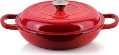 Obrázek produktu pro Nízká smaltovaná litinová pánev Rodeluxe 26X26Xh11Cm