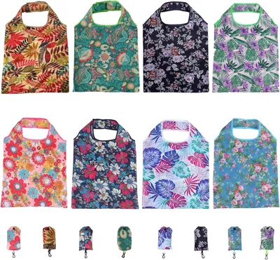 Productafbeelding van Boodschappentas 50 x 37 cm, 8 stuks, polyester, opvouwbaar, voor boodschappen