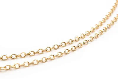 Produktbild von Vintageparts Gliederkette Messing 18k Goldbeschichtung 2,5x2mm Meterware 1m
