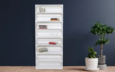 Produktbild von Weißes Bücherregal Davidson für Büro und Wohnzimmer Holzkisten Obstkisten Weinkisten