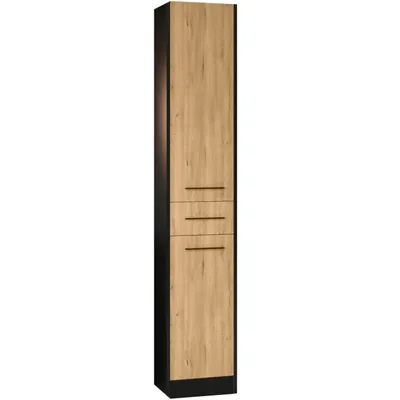 Obrázek produktu pro Koupelnová skříňka vysoká SLIM SL1 černá / dub artisan