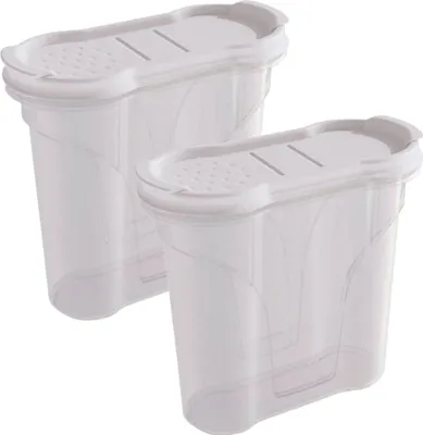Produktbild von Novaliv Salzstreuer 2er SET Salz Vorratsdose zum Streuen 300 ml Maße (LxBxH): 11 x 5 x 11 cm Dosen für Gewürze mit Deckel Salz und Pfefferstreuer Paprika Gewürz Streuer Klein Streuer Gewürze Fein