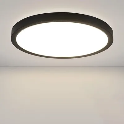 Image de ZMH Plafonnier LED noir plat 23 cm Blanc neutre 18 W Éclairage de plafond pour  chambre à coucher, cuisine, couloir