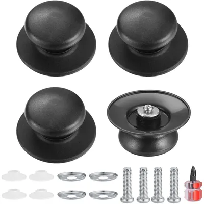 Productafbeelding van Vervangingsknop voor deksel, 4 stuks, handvat, pan, model A-4, zwart