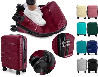 Produktbild von RGL PP3 L Polypropylen Koffer  Reisekoffer Hardcase Koffer TSA-Schloss Trolley Hartschalenkoffer Grösse: L Farbe: Dunkel Rot