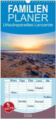 Produktbild von Familienplaner 2026 - Urlaubsparadies Lanzarote mit 5 Spalten (Wandkalender, 21 x 45 cm) CALVENDO