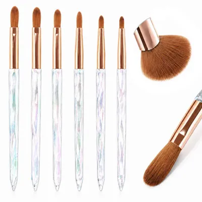 Produktbild von Acryl Nagel Pinsel Set 6 Stück Kristallfarbe für Nailart und Nagelverlängerung