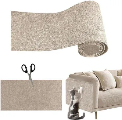 Produktbild von Famanu Kratzmatte 40 x 200 cm - Selbstklebend und zuschneidbar für Sofas (Khaki)