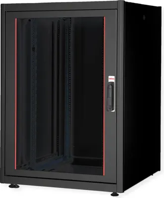 Image de ROLINE Armoire réseau 19 pouces Basic 22 800x800 LxP porte vitrée noire (26.21.0202)
