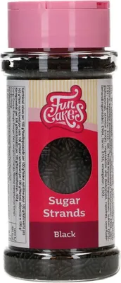 Produktbild von FunCakes Sugar Strands / Zuckerstreusel Schwarz 80 g