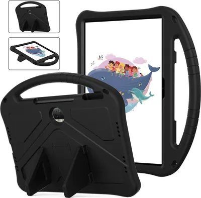 Produktbild von Dětské pouzdro pro Honor Pad 9 12.1", EVA lehké nárazuvzdorné pouzdro s skládacím stojánkem a rukojetí černé