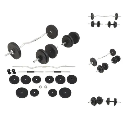 Produktbild von vidaXL Langhantel- und Kurzhantelset 30 kg - Hanteln & Gewichte