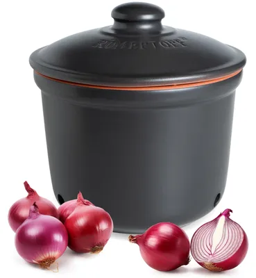 Obrázek produktu pro Romertopf, hrnec na cibuli MAXI, objem 2,8 litru, keramický, s ventilačním systémem, černý