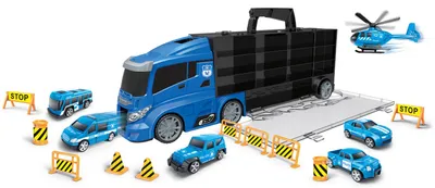 Produktbild von Luna Mega Truck LKW Tragekoffer Polizei 19-tlg. mit Autos Helikopter und Zubehör