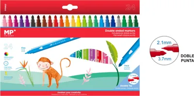 Zdjęcie produktu dla Mazaki / Flamastry dwustronne 24 kolory