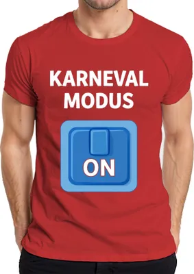 Produktbild von Karneval Modus On Karnevalsjeck Fastnacht Party Kostüm Herren T-Shirt, Rot, XXL