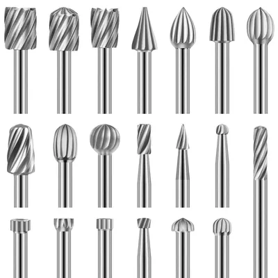 Produktbild von Holzschnitzerei Bohrer Set 20 Stück HSS-Drehfräser-Set für Rotary Tool 3mm Schaft