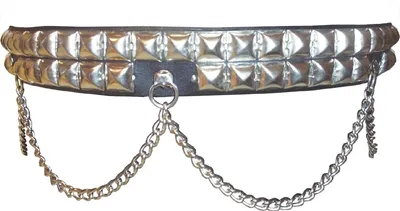 Produktbild von Pyramidennieten - gürtel mit Kette 2reihig, 100cm