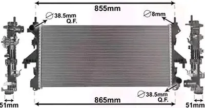 Produktbild von VAN WEZEL 17012704 Kühler Wasserkühler Motorkühler für FIAT Ducato Kastenwagen (250, 290) Ducato Pritsche / Fahrgestell (250, 290) Ducato Bus