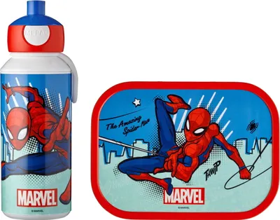 Produktbild von Pausenset Campus (Trinkflasche Pop-up + Brotdose) - Spiderman
