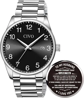 Produktbild von Herrenuhr, stilvoll, Edelstahl, analog, Quarz, wasserdicht, gut ablesbar, Datumsanzeige