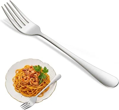 Produktbild von Edelstahl Gabeln 12er Set Silber, Gabel Set 20,5 cm, Besteck Gabeln Spiegelpoliert, Essgabeln Edelstahl Rostfrei, Tafelgabeln für Küche Restaurant Party