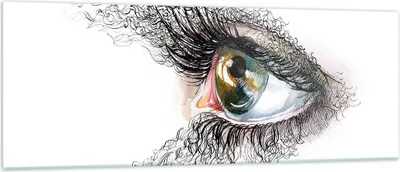 Produktbild von Bilder auf glas - Auge Menschliches Illustration Erwachsenen- - 140x50cm - Glasbilder - Wandbilder - Kunstdruck - Wanddekoration aus Glas - Glas Bilder - Wandbild auf Glas - GAB140x50-3002